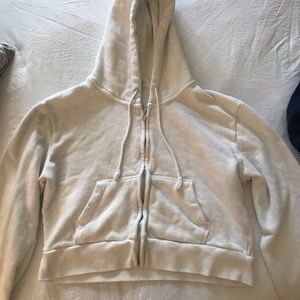 White cropped hoodie